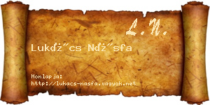Lukács Násfa névjegykártya