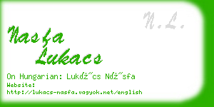 nasfa lukacs business card